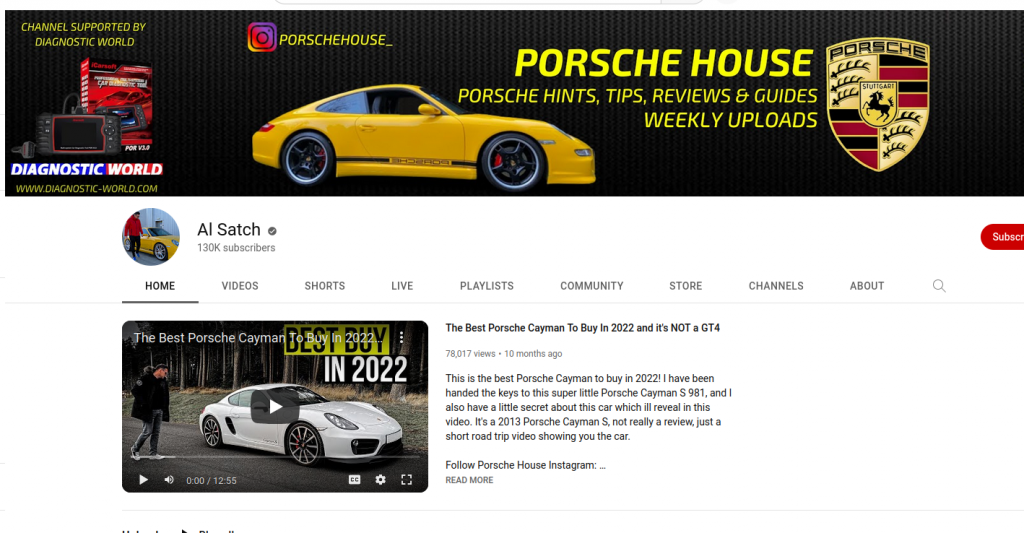 Porsche Youtube Channels